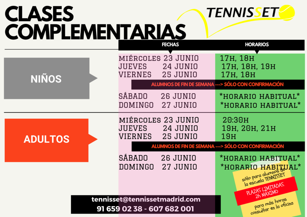 CLASES COMPLEMENTARIAS junio 2021