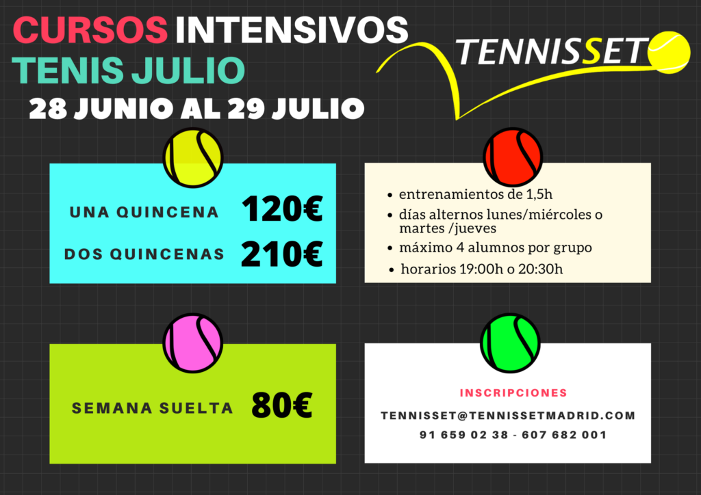 Curso tenis intensivo julio 2021